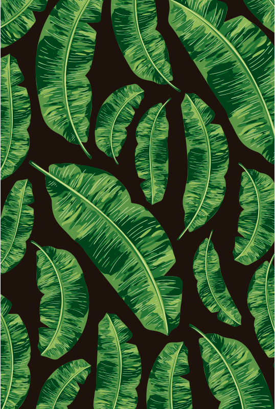 Tapis vinyle nature imprimé feuilles vertes - TenStickers