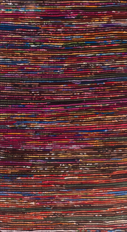 Tapis vinyle rayures rayures multicolores - TenStickers