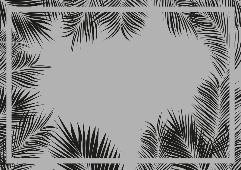 Tapis vinyle plantes silhouette de palmier tropical - TenStickers