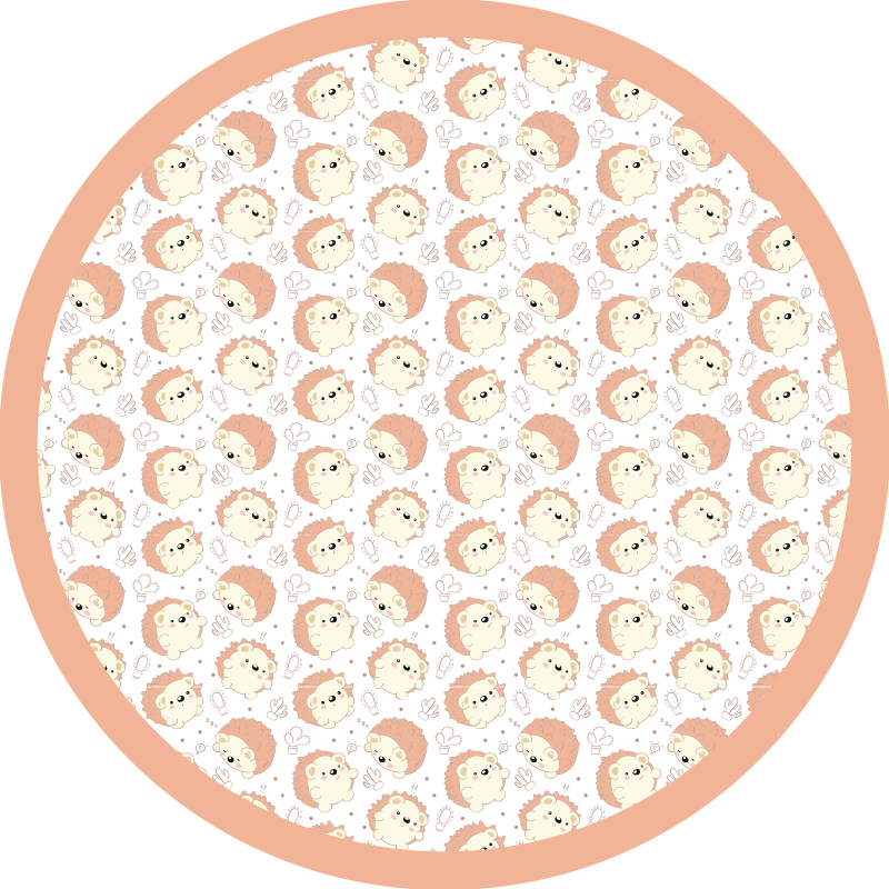 Tapis vinyle bébé motif circulaire de lion - TenStickers