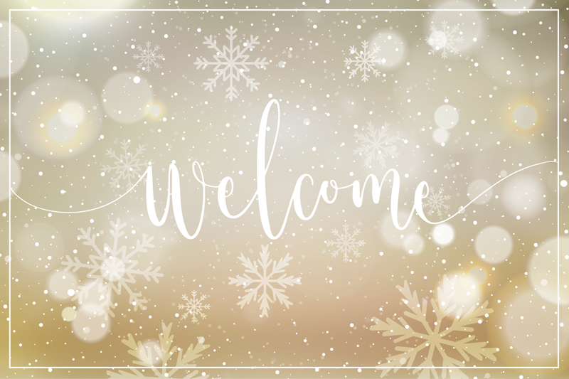 Tapis vinyle noël message de bienvenue saisonnier - TenStickers