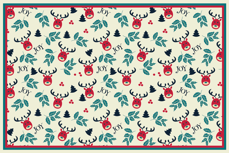 Tapis vinyle noël motif de renne festif - TenStickers
