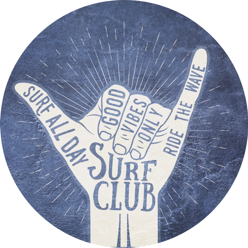 Tapis vinyle citation emblème du club de surf - TenStickers