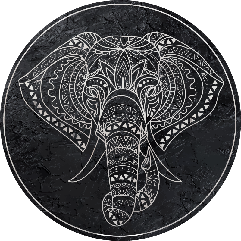 Tapis vinyle mandala éléphant mandala - TenStickers