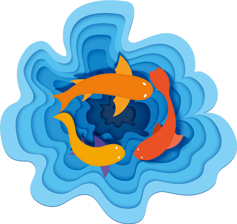 Tapis vinyle animal motif de koi aquatique - TenStickers