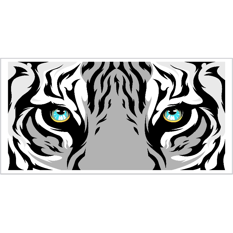 Tapis vinyle motif animal graphique du regard du tigre - TenStickers