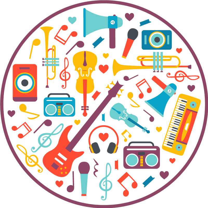 Tapis vinyle autres tapis cercle de récréation musicale - TenStickers
