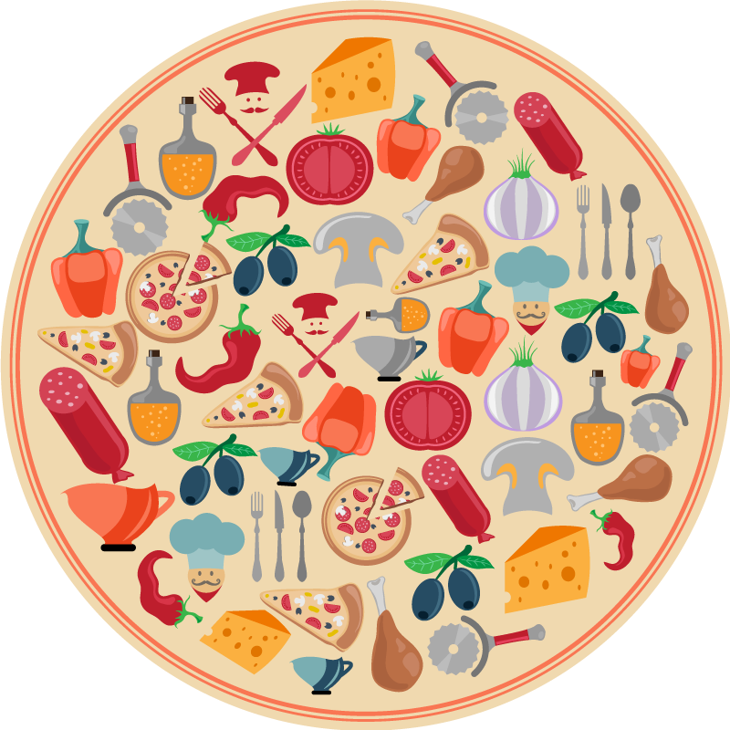 Tapis vinyle cuisine motifs culinaires - TenStickers