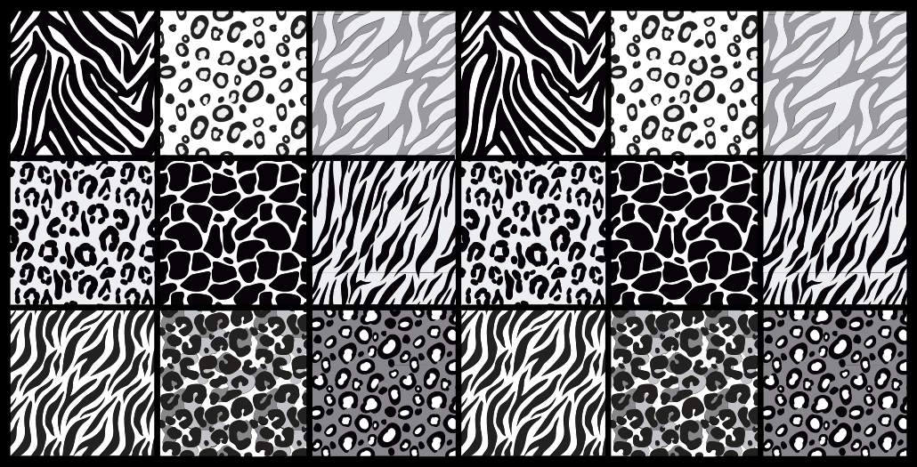 Tapis vinyle motif animal safari monochrome - TenStickers