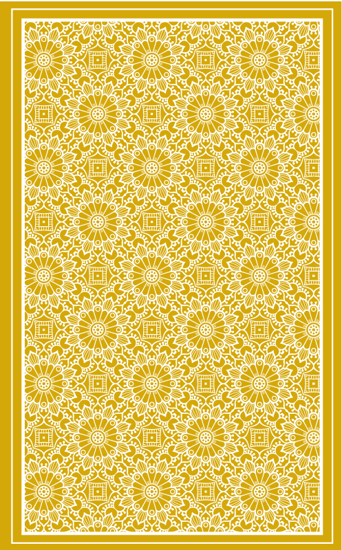Tapis vinyle rétro Jaune de forme vintage - TenStickers