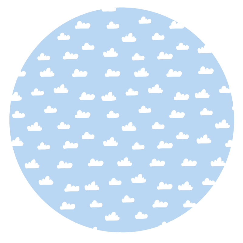 Tapis vinyle pour enfants cercle de ciel nuageux - TenStickers