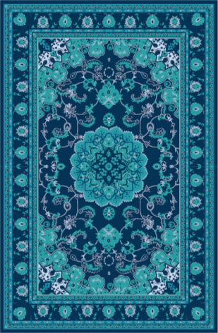 Tapis vinyle mandala élégance teal - TenStickers