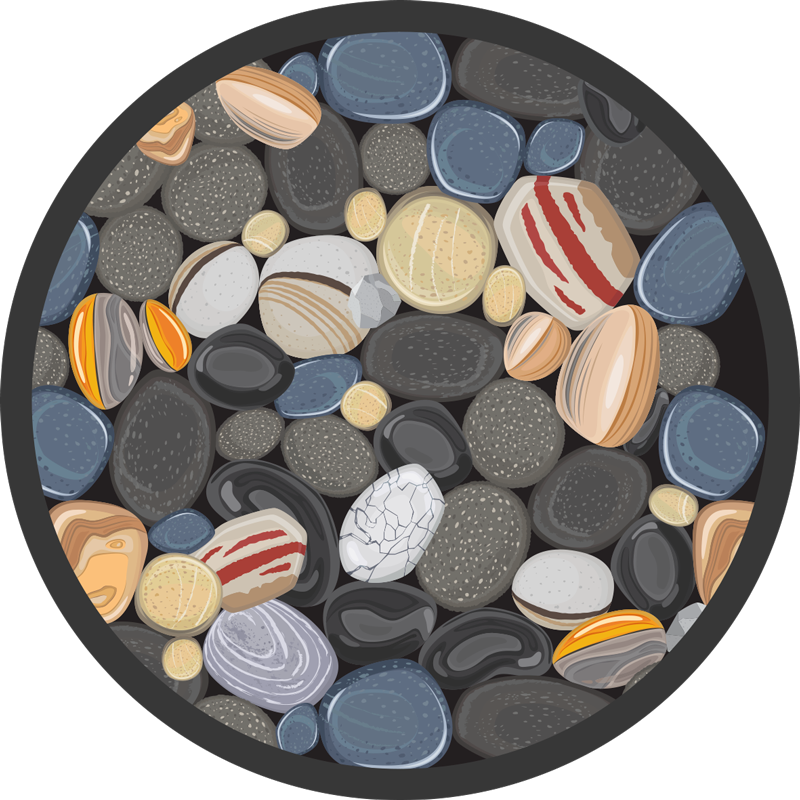 Tapis vinyle rond mosaïque de galets - TenStickers