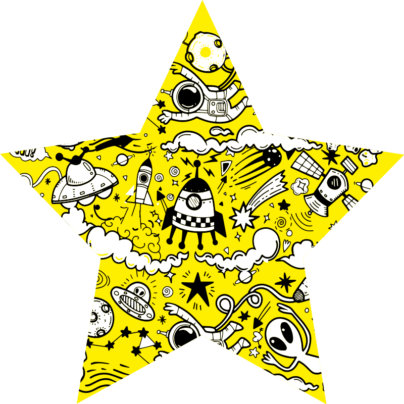 Tapis vinyle pour enfants étoile extraterrestre griffonnée - TenStickers