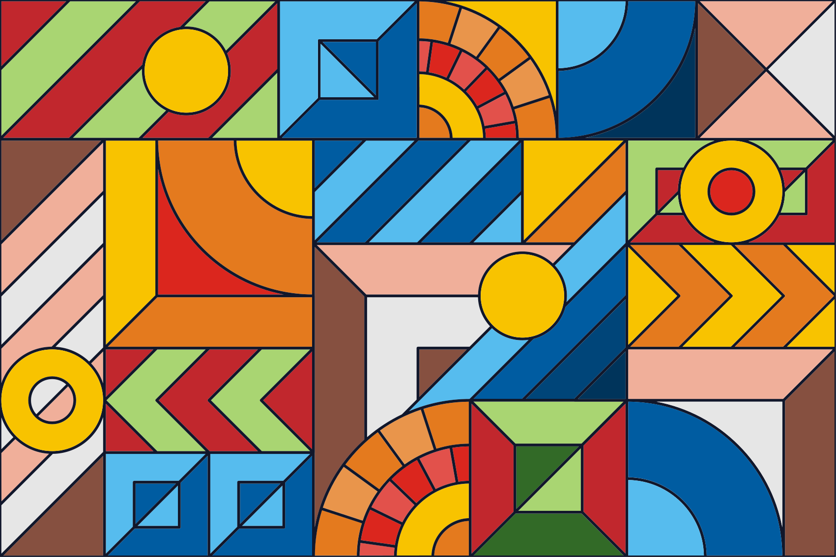 tapis vinyle mosaique Mosaïque colorée - TenStickers