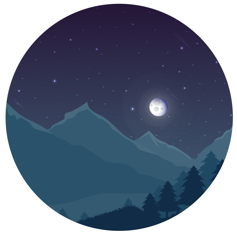 Tapis vinyle nature tombée de la nuit montagneuse - TenStickers