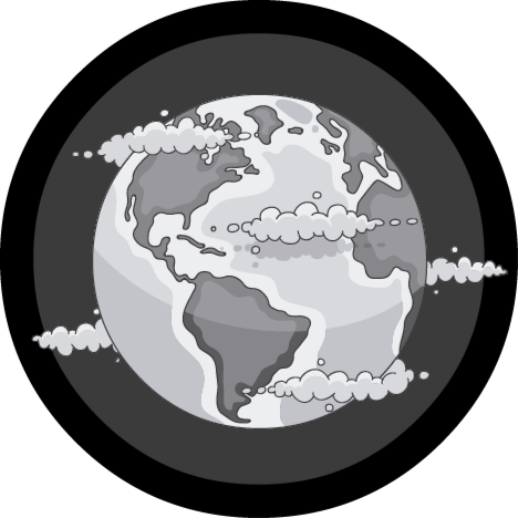 Tapis vinyle carte du monde globe monochrome - TenStickers