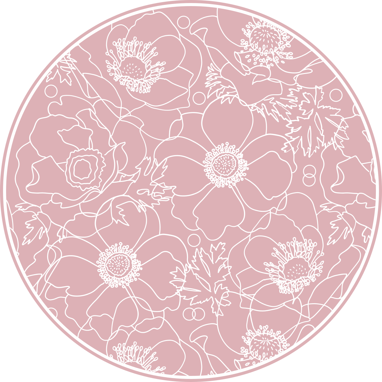 Tapis vinyle plantes motif floral - TenStickers