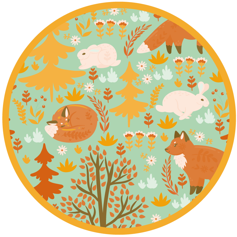 Tapis vinyle bébé cercle d'amis de la forêt - TenStickers