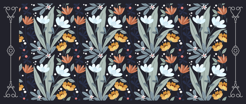 Tapis vinyle plantes modèle d'arrangement floral - TenStickers