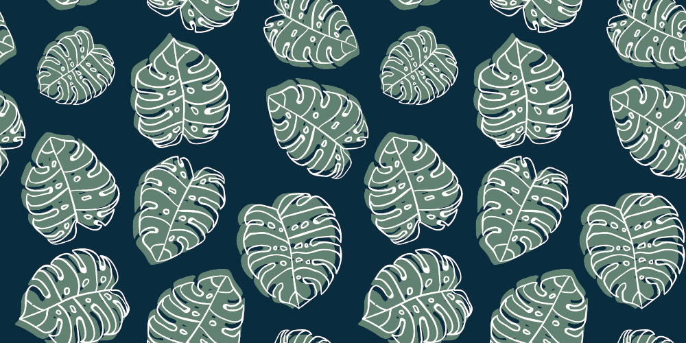 Tapis vinyle plantes motif de feuille de monstera - TenStickers