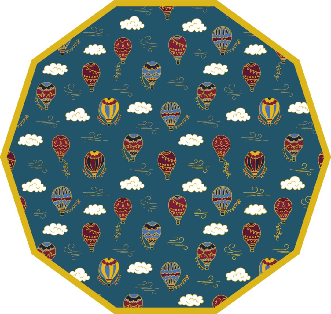 Tapis vinyle pour enfants montgolfières - TenStickers