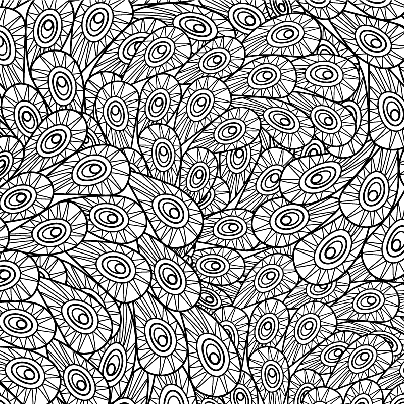 Tapis vinyle mandala motif de plumes de paon - TenStickers