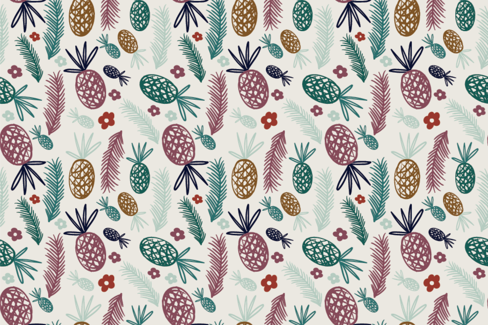 Tapis vinyle plantes motif fruits tropicaux - TenStickers