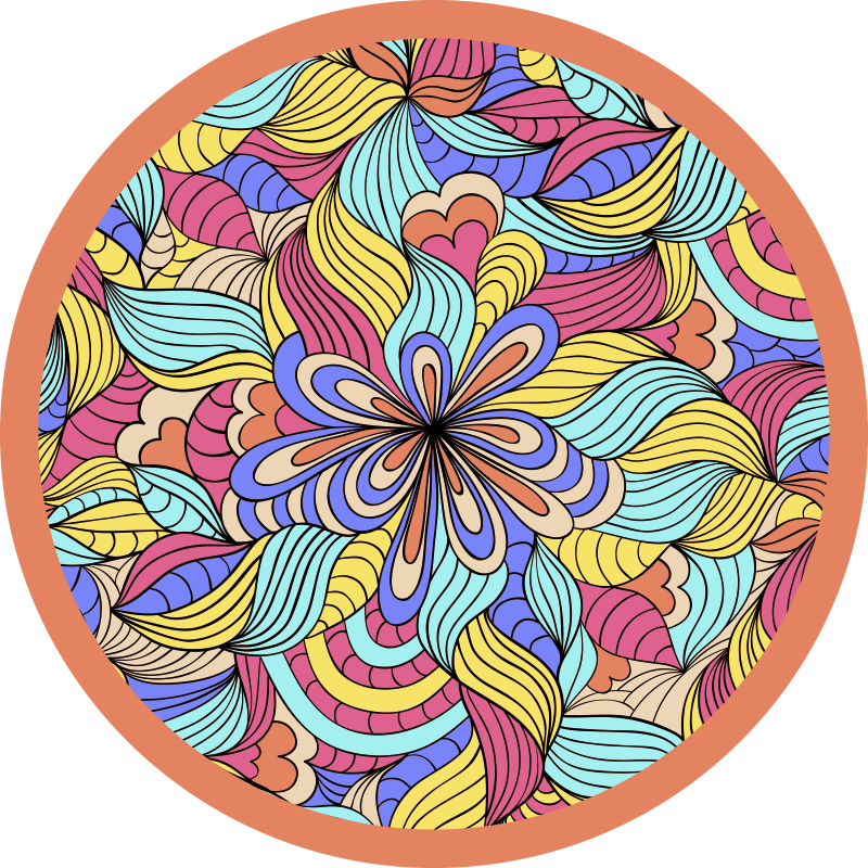 Tapis vinyle plantes bain à remous floral - TenStickers
