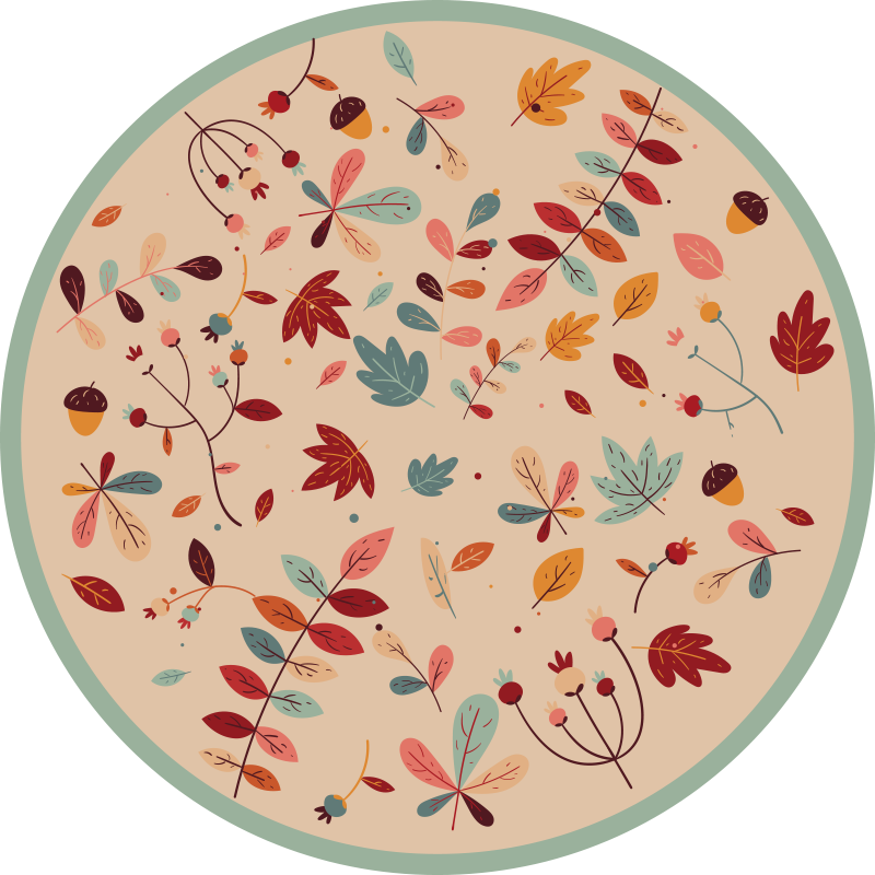Tapis vinyle plantes motif de feuillage automnal - TenStickers
