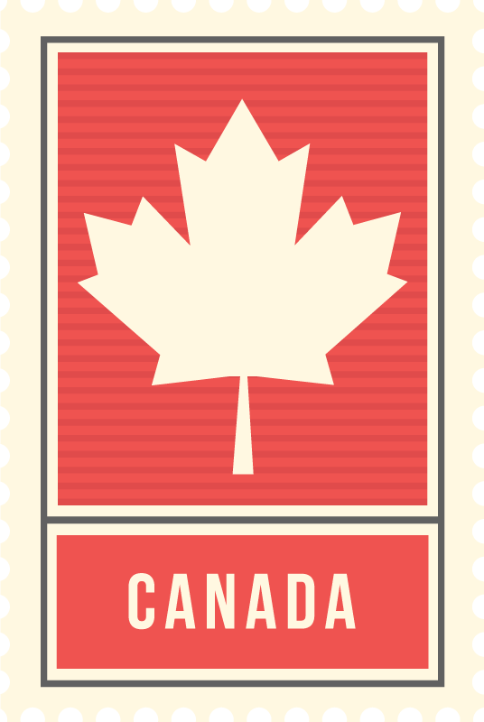 Tapis vinyle vintage feuille d'érable du canada - TenStickers
