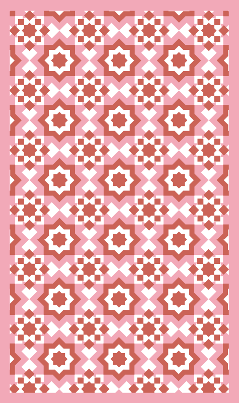 Tapis vinyle carreaux de ciment formes rouges - TenStickers