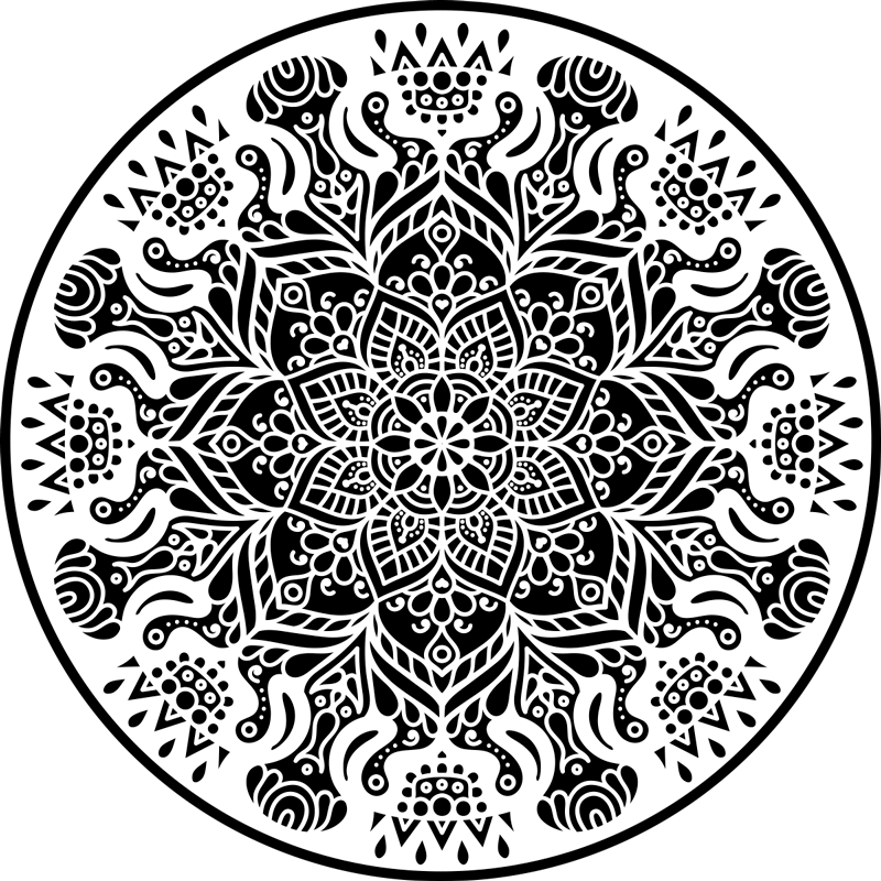 Tapis vinyle mandala conception de mandala complexe - TenStickers