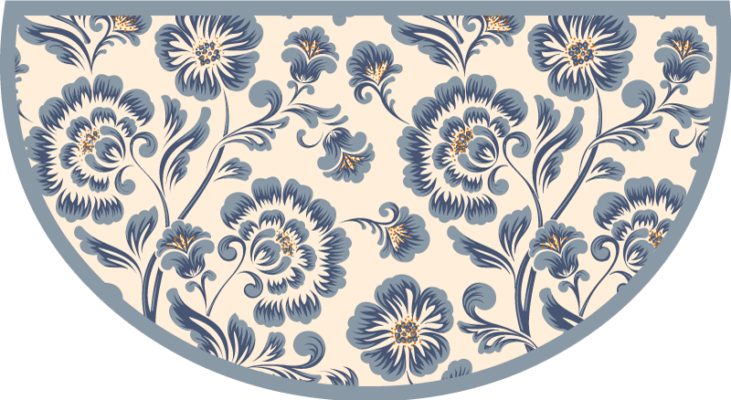tapis vinyle cuisine Fleurs bleues élégantes - TenStickers