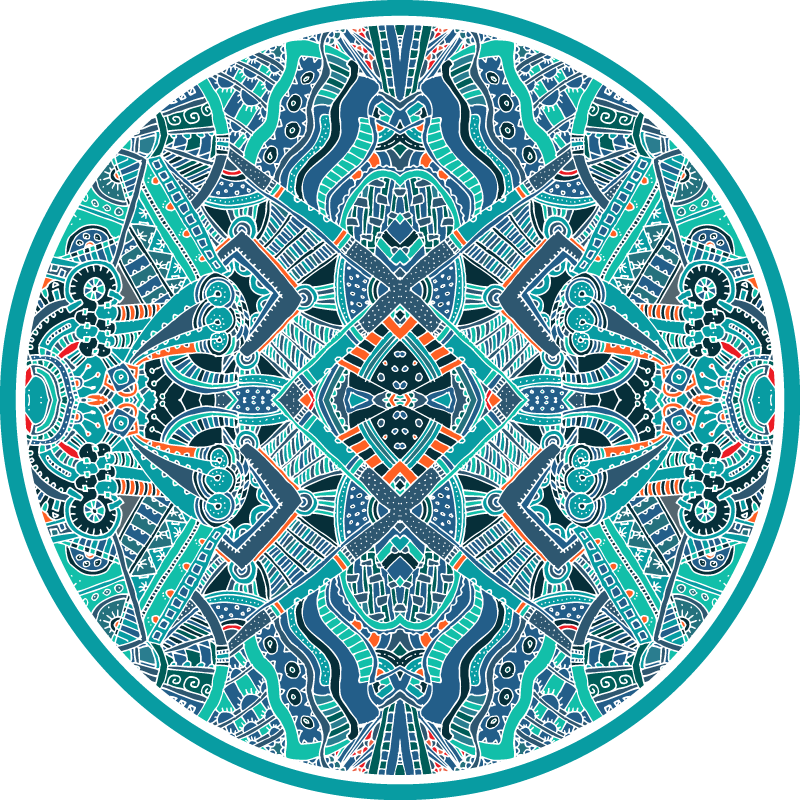 Tapis vinyle mandala circularité du mandala - TenStickers