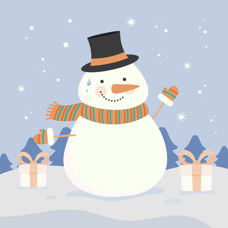 Tapis vinyle noël fête du bonhomme de neige - TenStickers