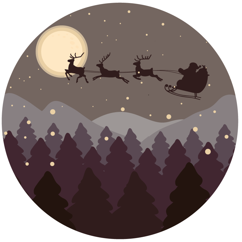 Tapis vinyle noël scène de nuit festive - TenStickers