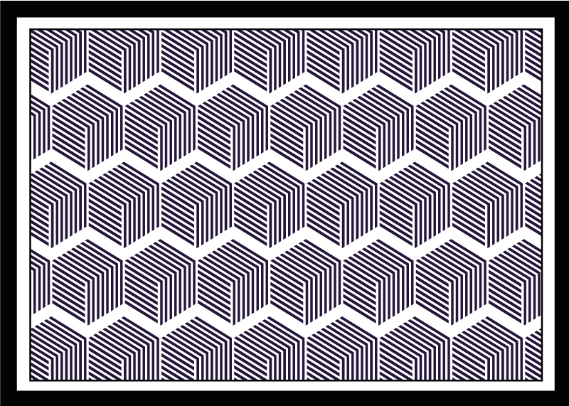 Tapis vinyle mosaique Noir et blanc labirynth 3d - TenStickers