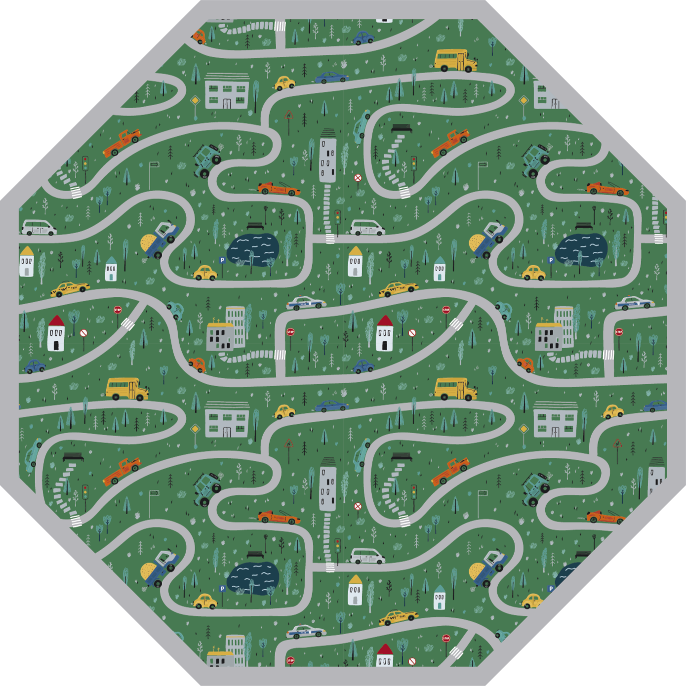 Tapis vinyle route des routes ludiques - TenStickers
