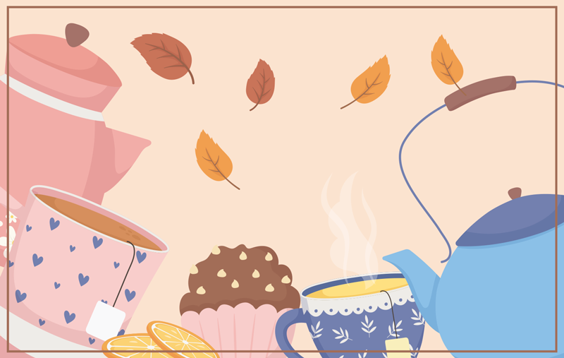 Tapis vinyle plantes illustration de l'heure du thé - TenStickers