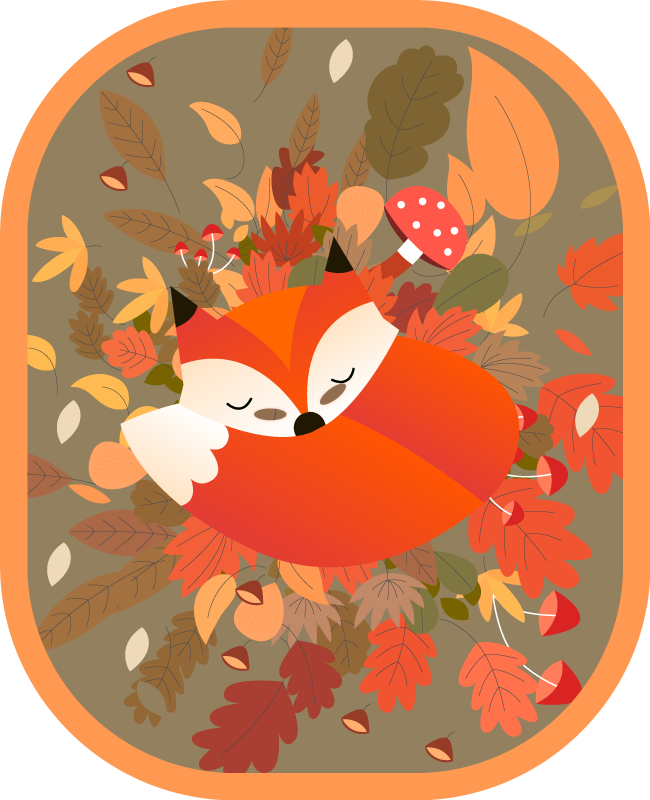 Tapis vinyle animal illustration de renard endormi - TenStickers