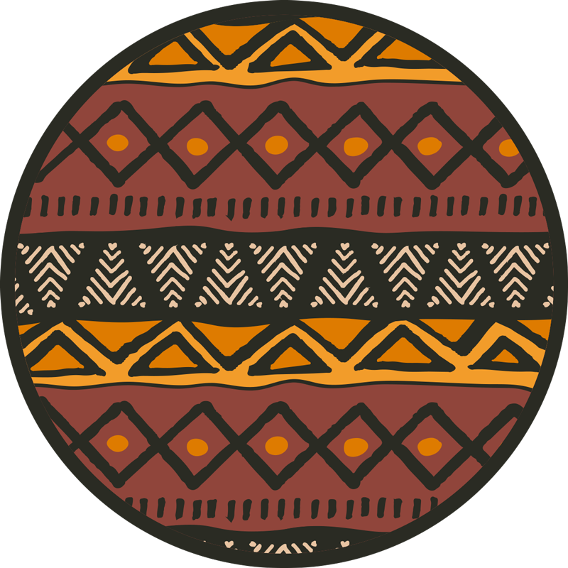 tapis vinyle geometrique vinyle africain circulaire - TenStickers