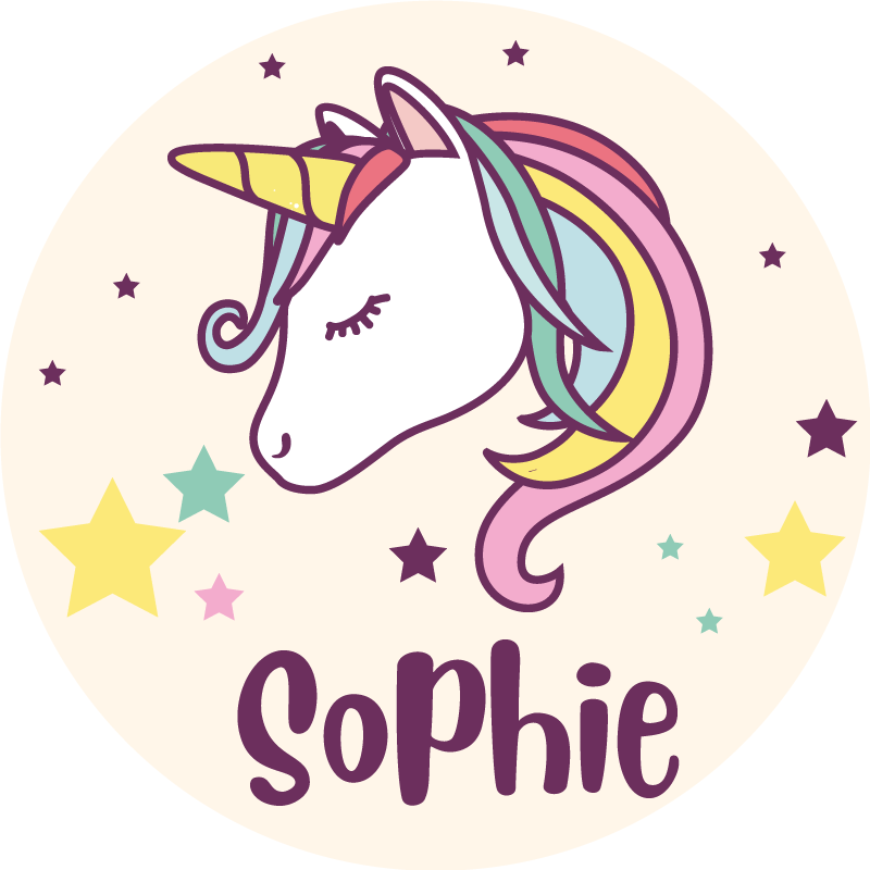 Tapis vinyle personnalisé illustration de licorne - TenStickers