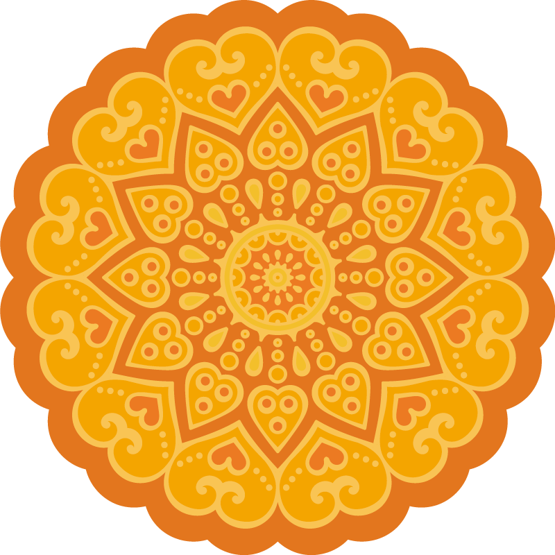 Tapis vinyle mandala Mandala orange - TenStickers