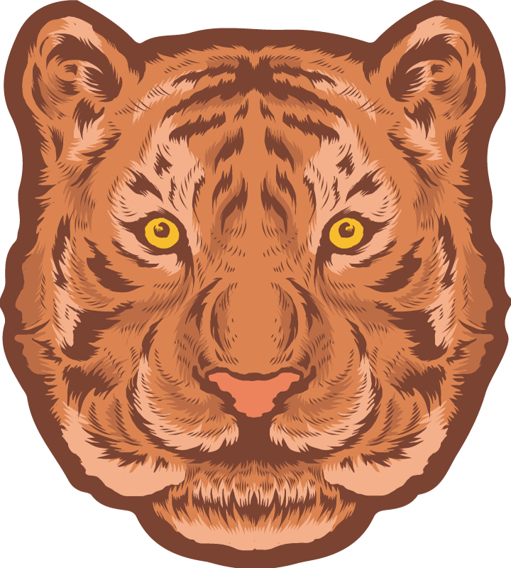 Tapis vinyle animal représentation du visage de tigre - TenStickers
