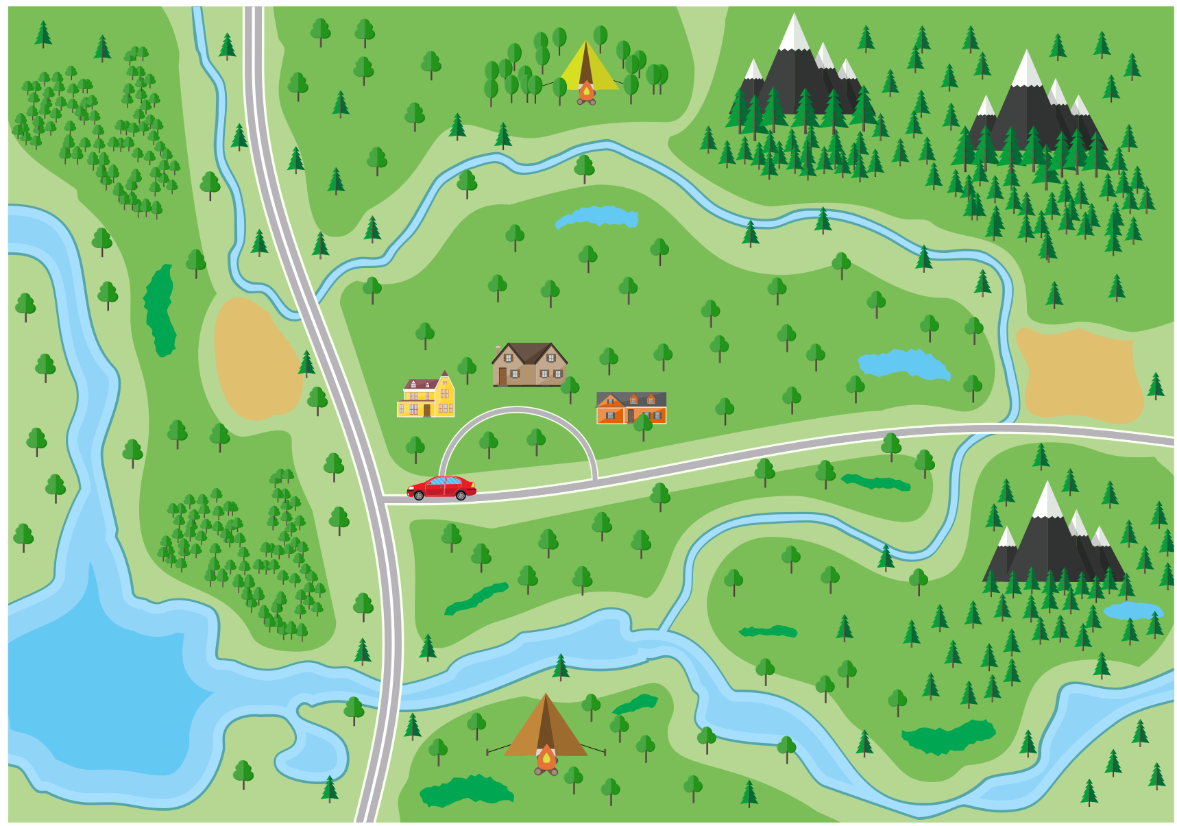 Tapis vinyle route parcours de jeu interactif - TenStickers