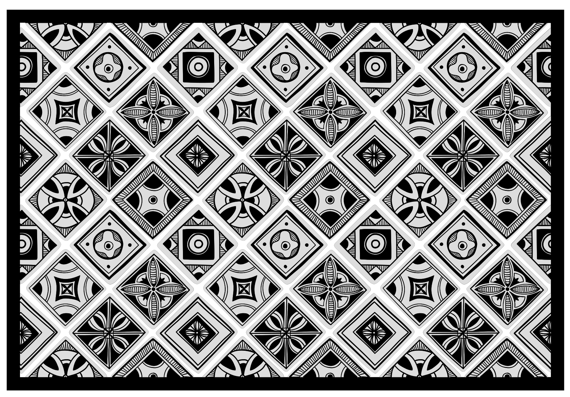 Tapis vinyle carreaux de ciment carreaux monochromes - TenStickers