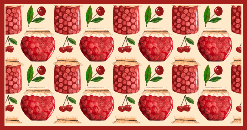 Tapis vinyle cuisine motif de confiture de cerises - TenStickers