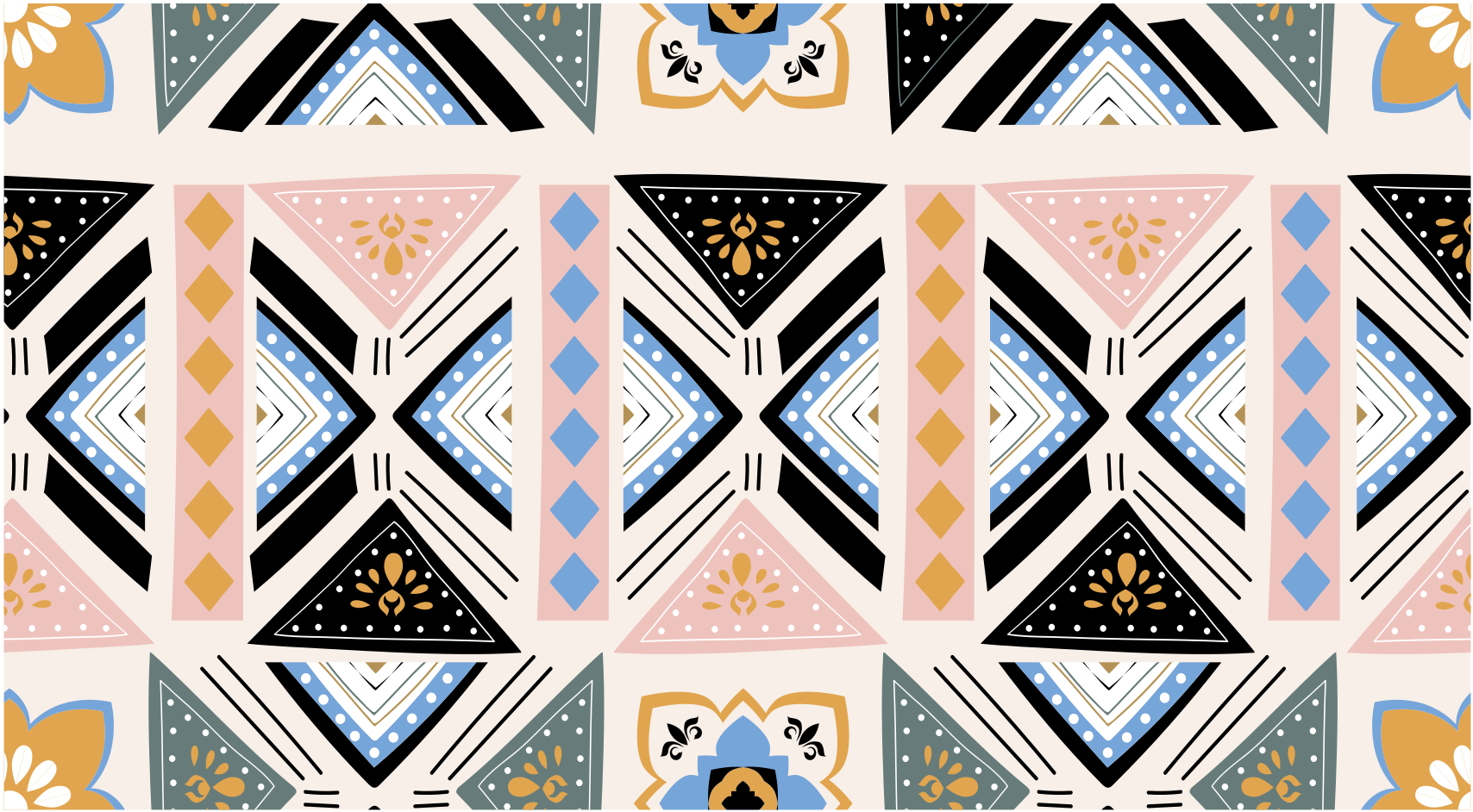 Tapis vinyle géométrique tapisserie à motif géométrique - TenStickers