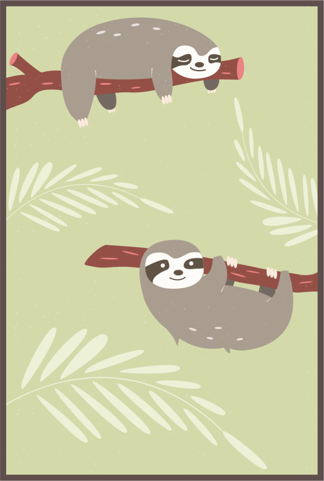 Tapis vinyle bébé décor de pépinière de paresseux - TenStickers